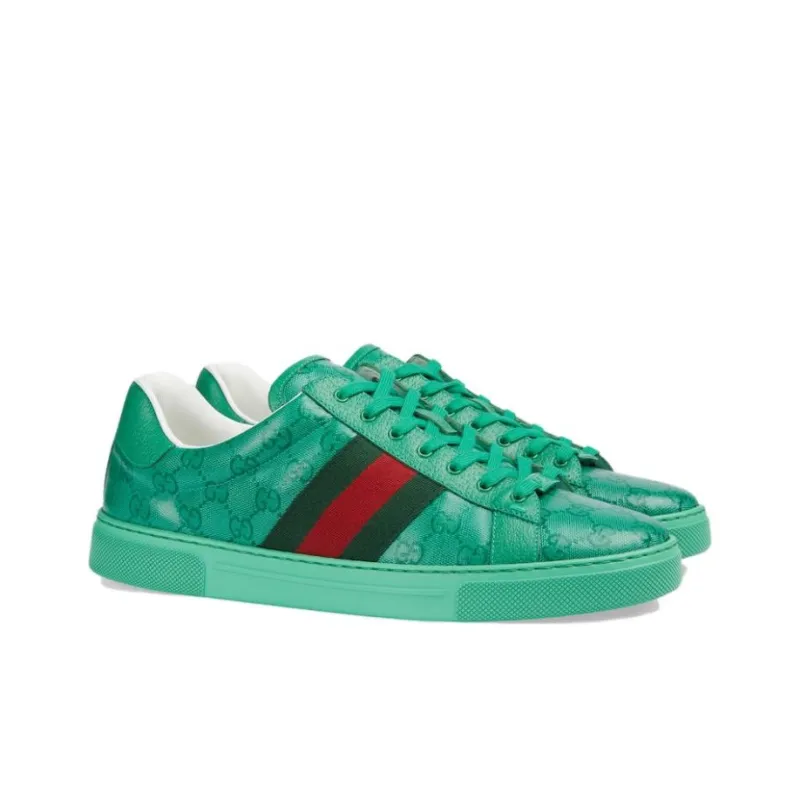 GUCCI Ace 'GG Crystal Canvas Green'-2