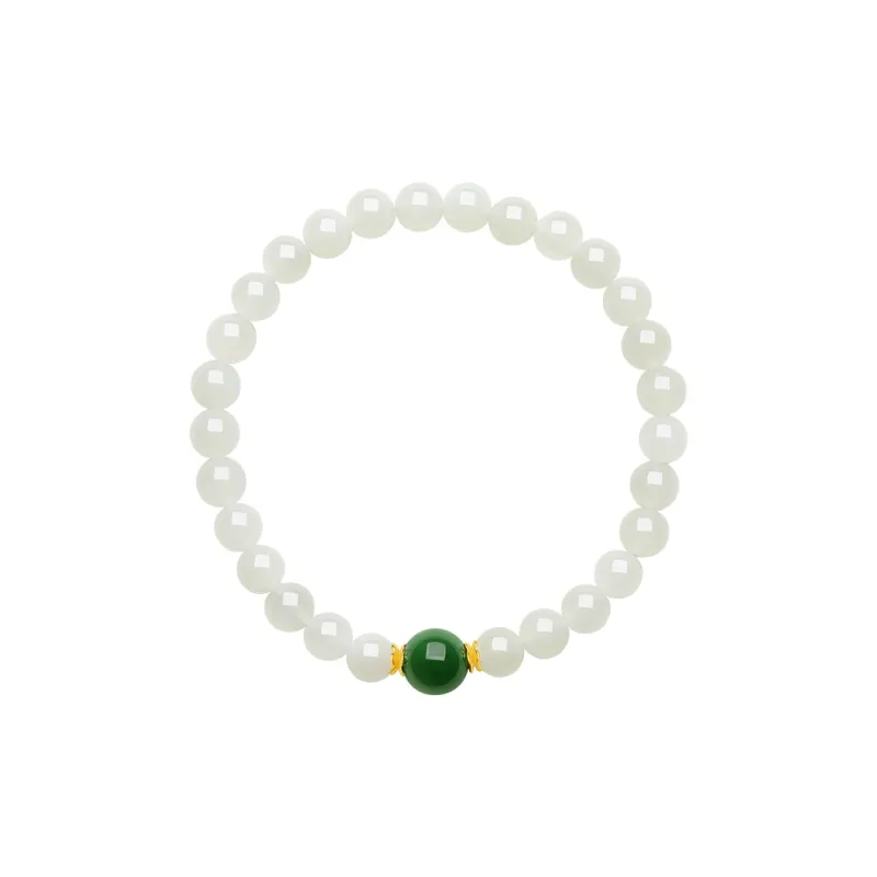 ZHOU LIU FU Solid Gold Hetian Jade Bracelets Women's Jasper-1
