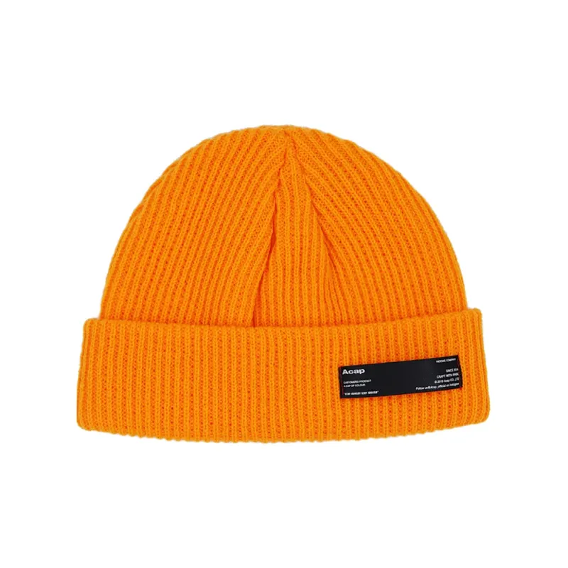 ACAP Polyester Beanies Unisex Black/Orange/Neon Green-2
