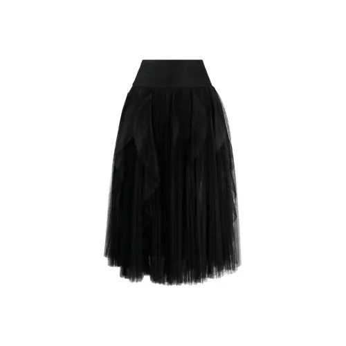 ERMANNO SCERVINO Pleated Ruffle Tulle Midi Skirt