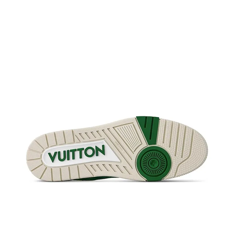 LOUIS VUITTON Trainer LV Low Top Skateboard Shoes Unisex White Green-4
