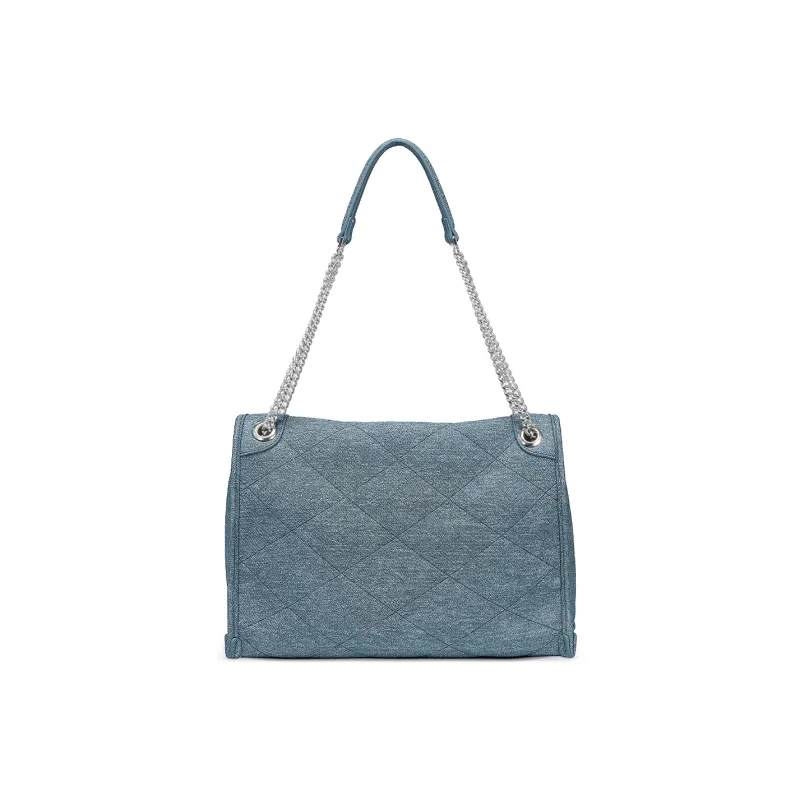 JUST STAR Synthetic Leather Crossbody Bags Shoulder Bags Women's Black/White/Blue-9