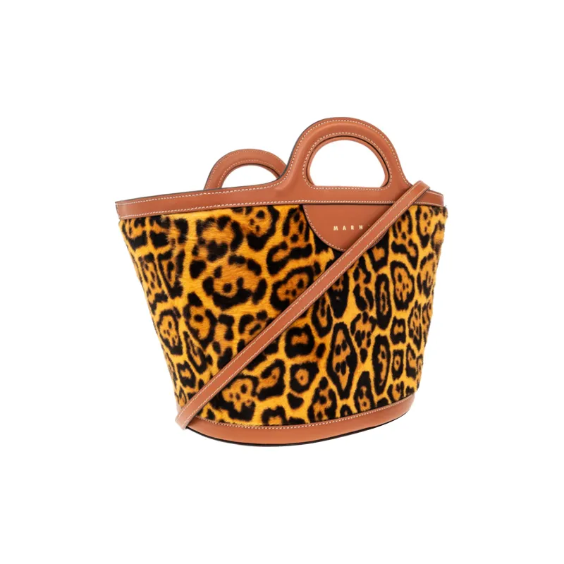 MARNI Shearling One Shoulder Handbags Regular Women's Leopard-1