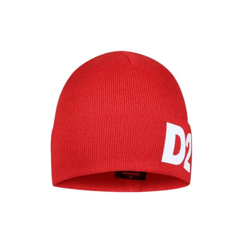 DSQUARED 2 D2 Printed Knited Beanie-1