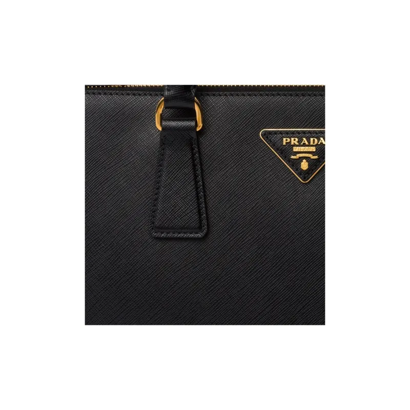 PRADA Leather Tote Bag Shopping Bag Shoulder Bag Crossbody Bag Handbag Large Size Women's Black-5