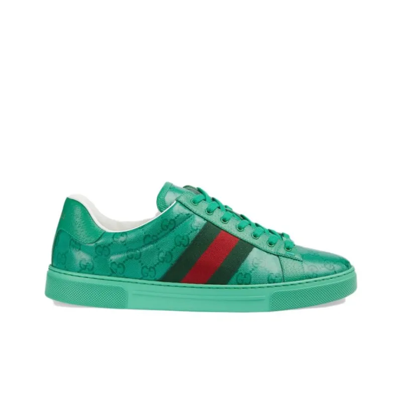 GUCCI Ace 'GG Crystal Canvas Green'-1