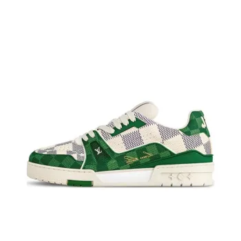LOUIS VUITTON Trainer LV Low Top Skateboard Shoes Unisex White Green
