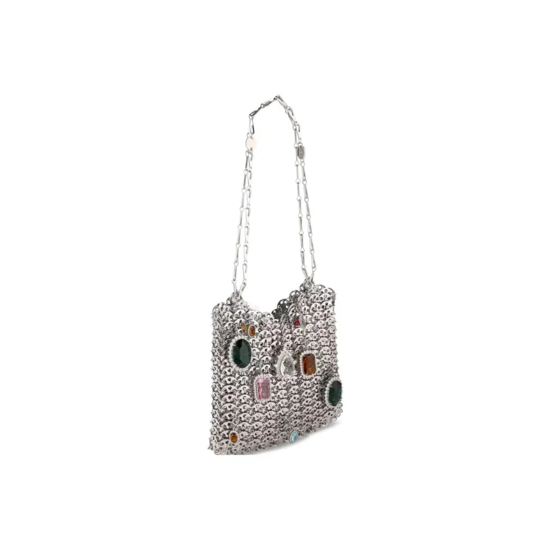 Paco Rabanne Brass Metal Crossbody Bag Shoulder Bag Regular Women's Silver-1