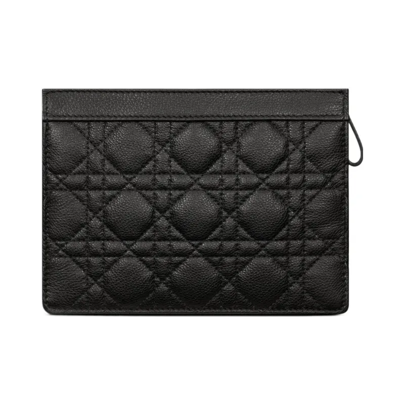 DIOR Caro Cow Leather Clutch Women's Black-3