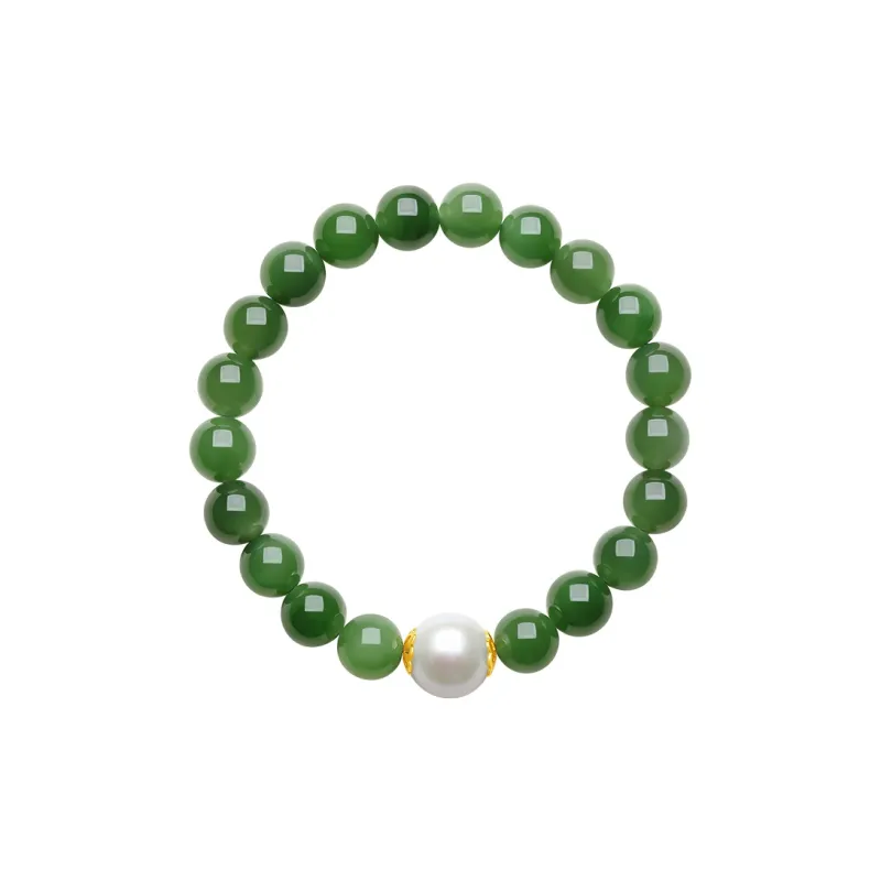 ZHOU LIU FU Solid Gold Hetian Jade Bracelets Women's Jasper-6