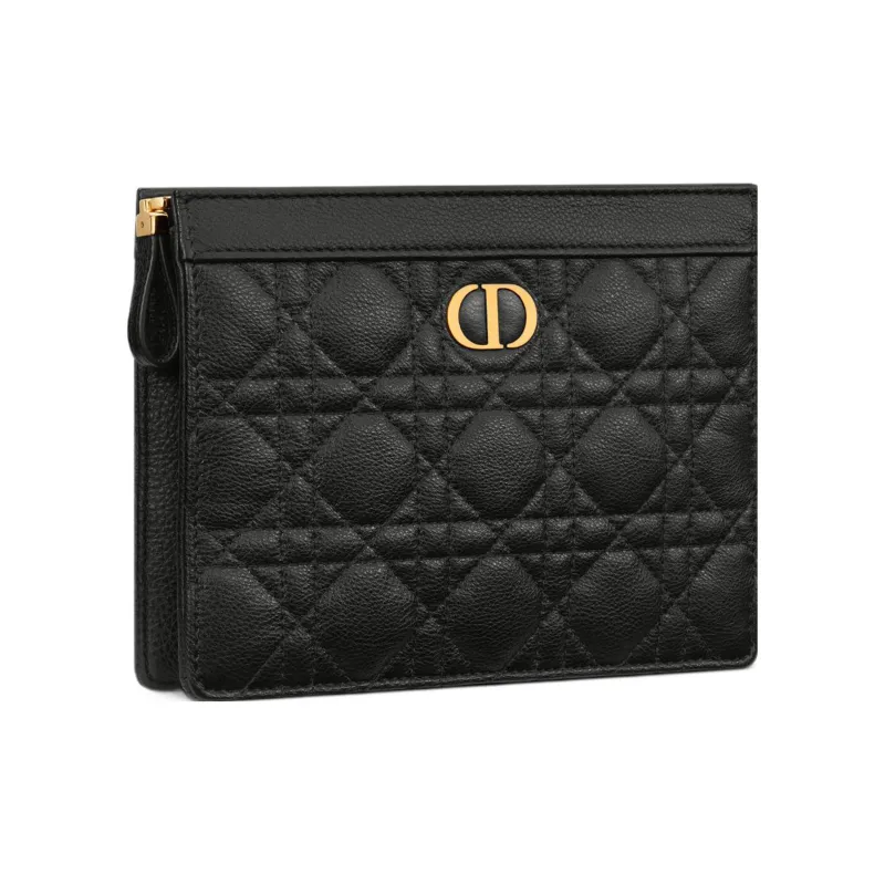 DIOR Caro Cow Leather Clutch Women's Black-2