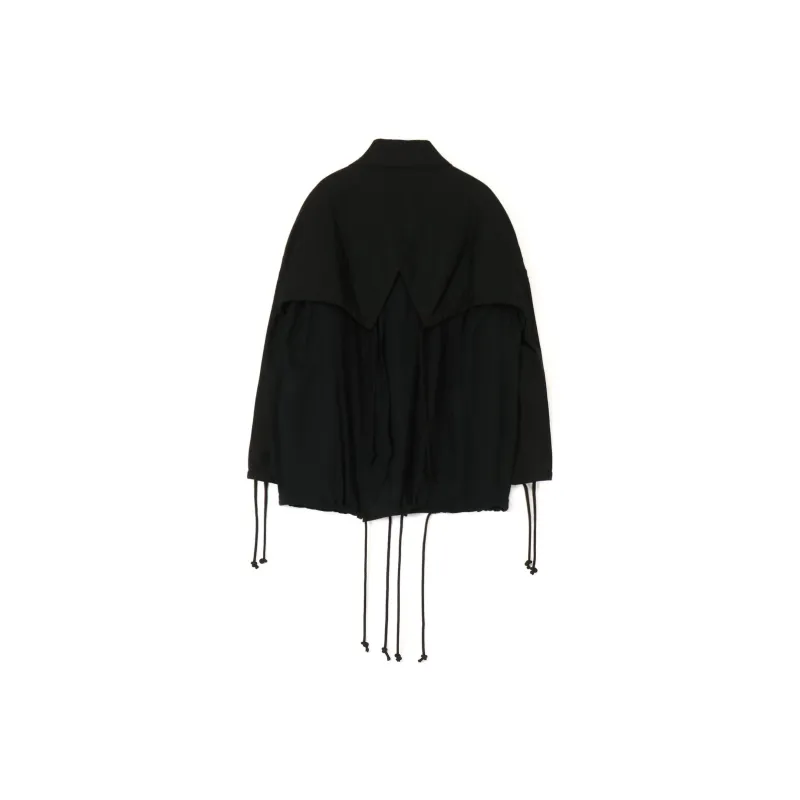 Yohji Yamamoto Panelled Drawstring Cape-1