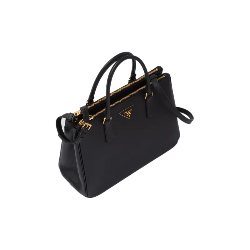 PRADA Leather Tote Bag Shopping Bag Shoulder Bag Crossbody Bag Handbag Large Size Women's Black-1