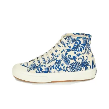 SUPERGA Wear resistant And Lightweight Mid Top Skateboard Shoes Women's White Blue