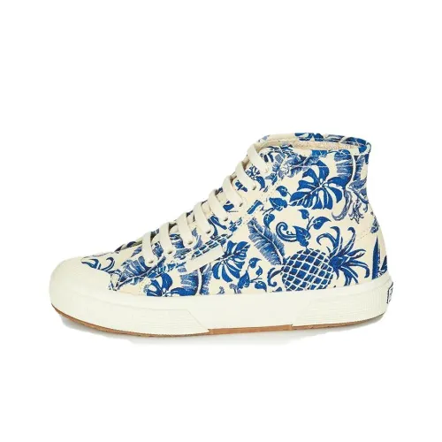 SUPERGA Skateboard Shoes Women's Mid-Top White/Blue