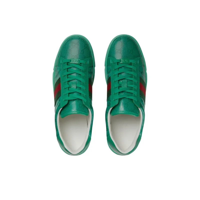 GUCCI Ace 'GG Crystal Canvas Green'-3