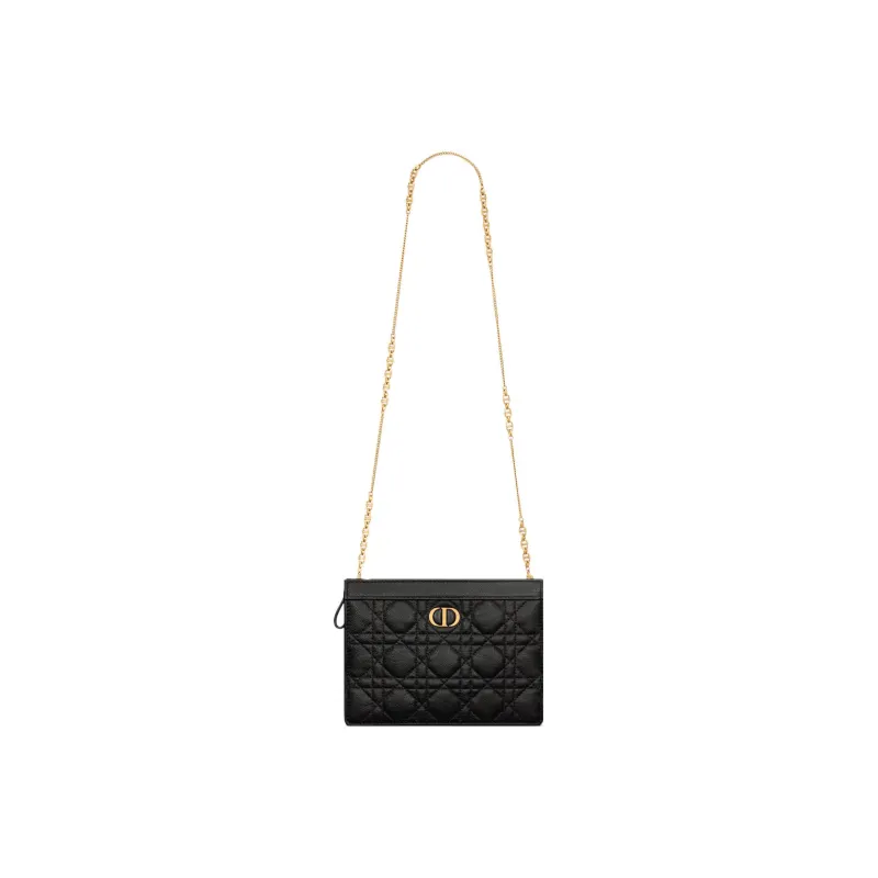 DIOR Caro Cow Leather Clutch Women's Black-1