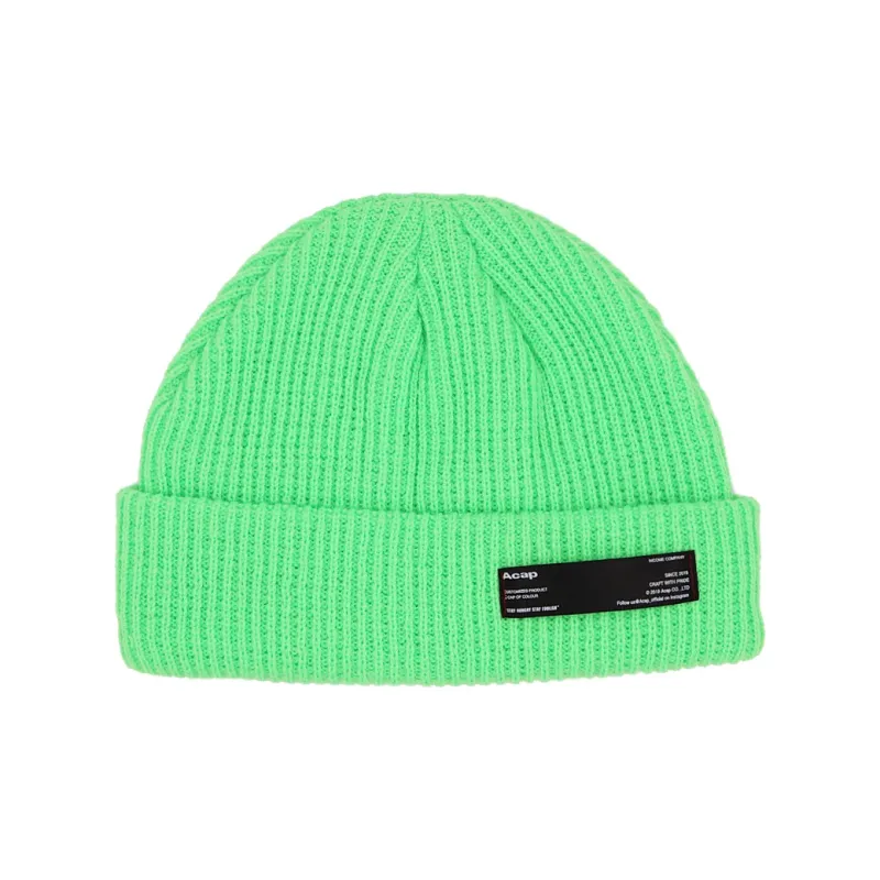 ACAP Polyester Beanies Unisex Black/Orange/Neon Green-1