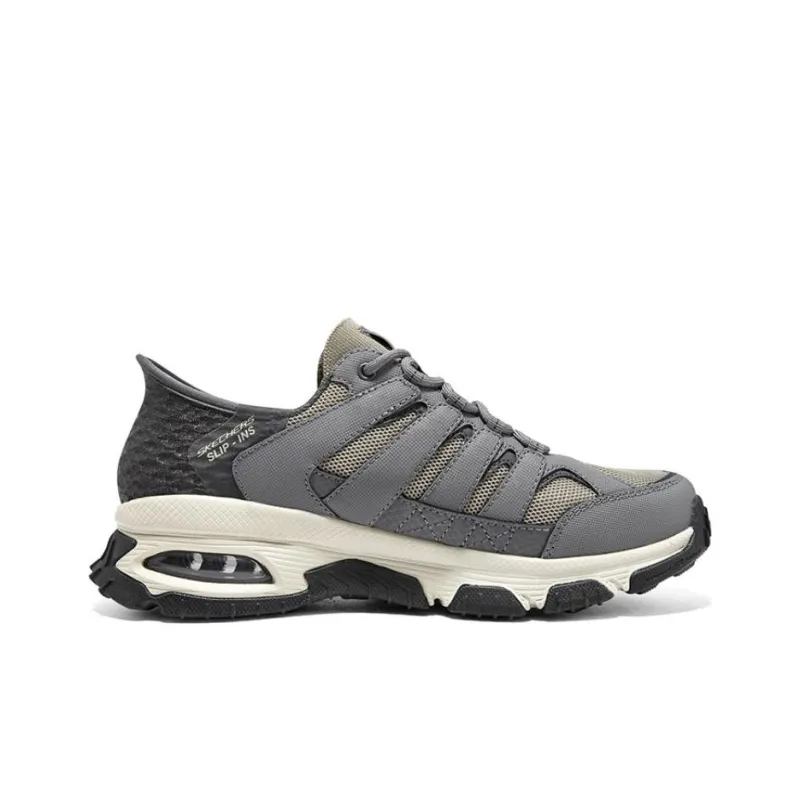 Skechers Slip Resistant Low Top Casual Running Shoes Men's Gray-1
