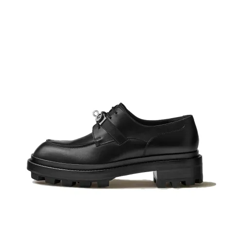 HERMES First Men's Casual Shoes Men Low-Top Black