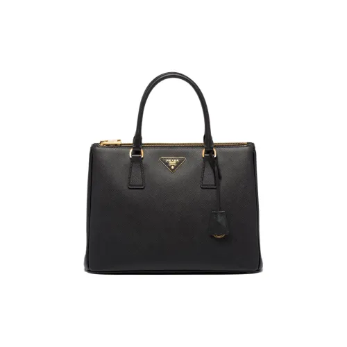 PRADA Leather Tote Bag Shopping Bag Shoulder Bag Crossbody Bag Handbag Large Size Women's Black