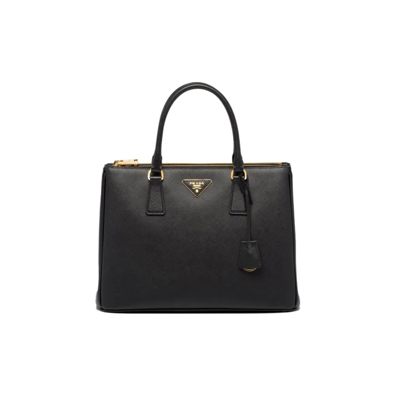 PRADA Leather Tote Bag Shopping Bag Shoulder Bag Crossbody Bag Handbag Large Size Women's Black-0