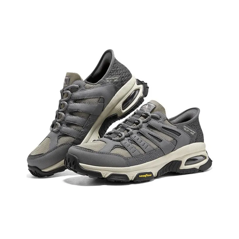 Skechers Slip Resistant Low Top Casual Running Shoes Men's Gray-2