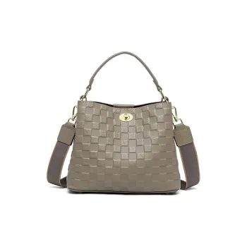 Espin Cow Leather Handbag Bucket Bag Shoulder Bag Crossbody Bag Medium Size Women's Khaki/Pearl Blue/Ecru/Black