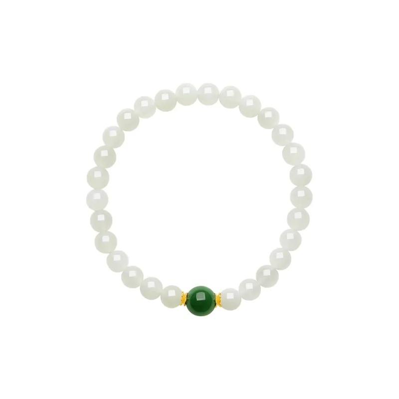 ZHOU LIU FU Solid Gold Hetian Jade Bracelets Women's Jasper-2