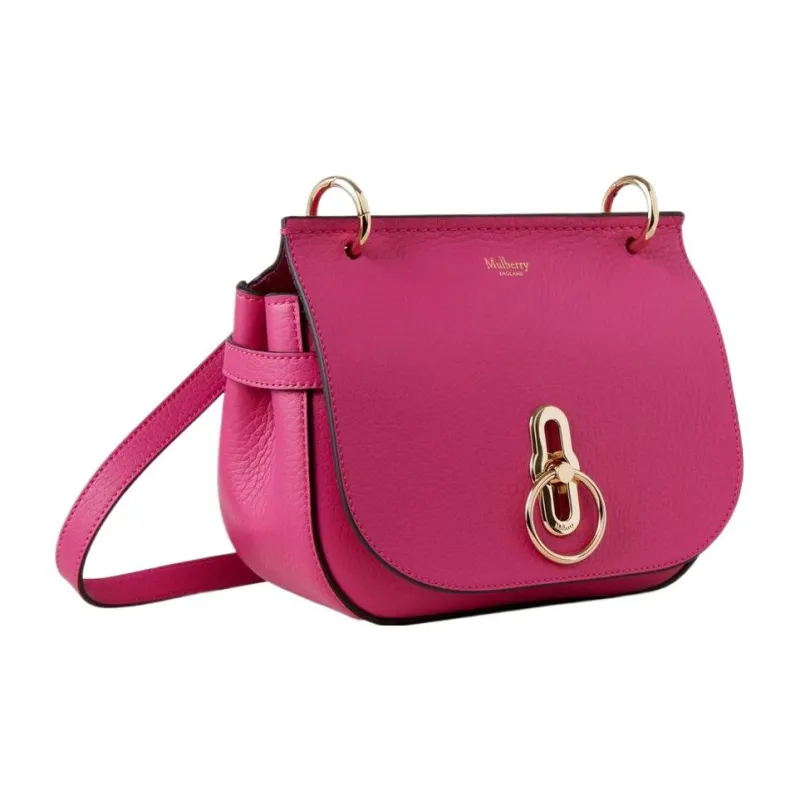 Mulberry Grained Leather Shoulder Bag Crossbody Bag Small Size Women's Pink-1