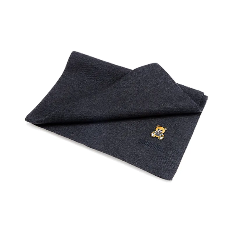 MOSCHINO Knit Scarves Unisex Dark Gray-1