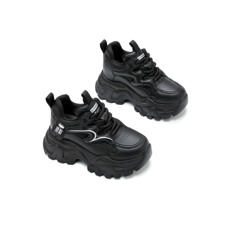 BAIJIHONG Slip Resistant, Abrasion Resistant, Lightweight, Height Increasing Low Top Chunky Sneakers 8cm Women's-18
