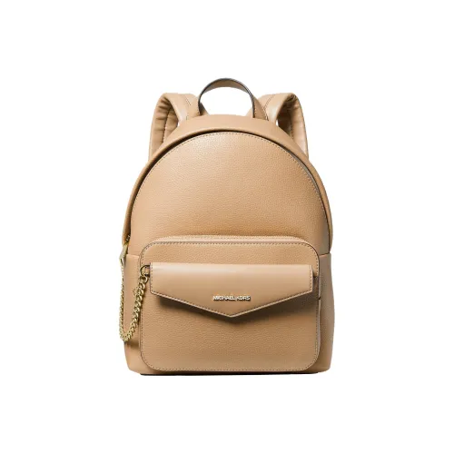 MICHAEL KORS Maisie Polyester Leather Canvas Backpack Medium Size Women's Camel