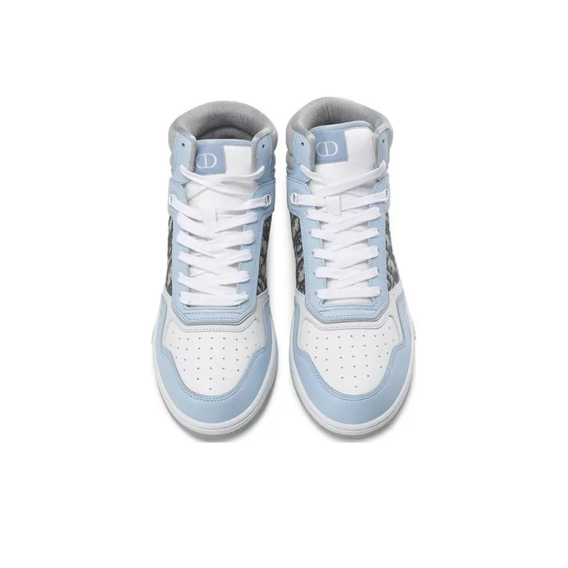 DIOR B27 High Top Stylish Skateboarding Shoes Men's Light Blue-3