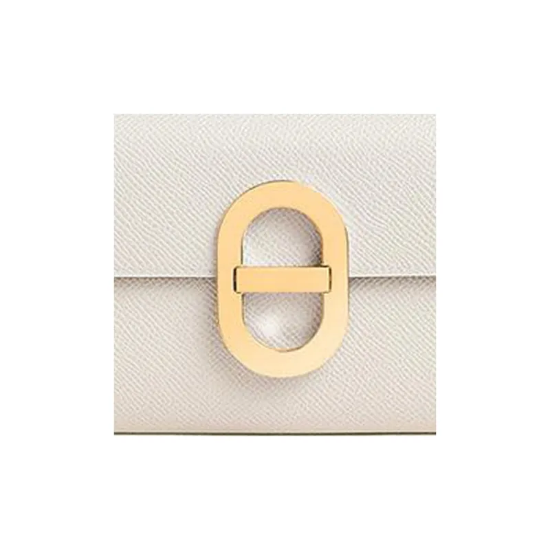 HERMES Maillon To Go Epsom Calfskin Pig Nose Bag Wallet Regular Women's M4 Gris Pale Light Gray-3