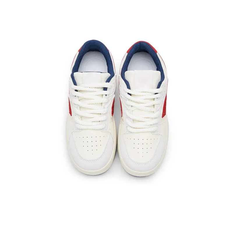 KARLIE KELLER Coverage Anti Slip And Wear Resistant Lightweight Breathable Low Top Skateboard Shoes Women's Red-3