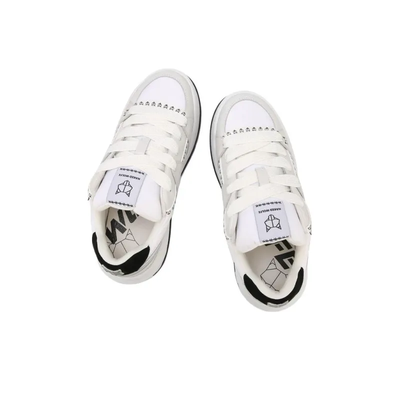 Naked Wolfe Skating Anti Slip Wear Resistant Low Top Skateboard Shoes Women's White-4