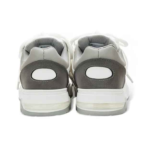 KARLIE KELLER Lightweight Water Resistant Slip Resistant Wear Resistant Low Top Skateboard Shoes Men's White Gray-4