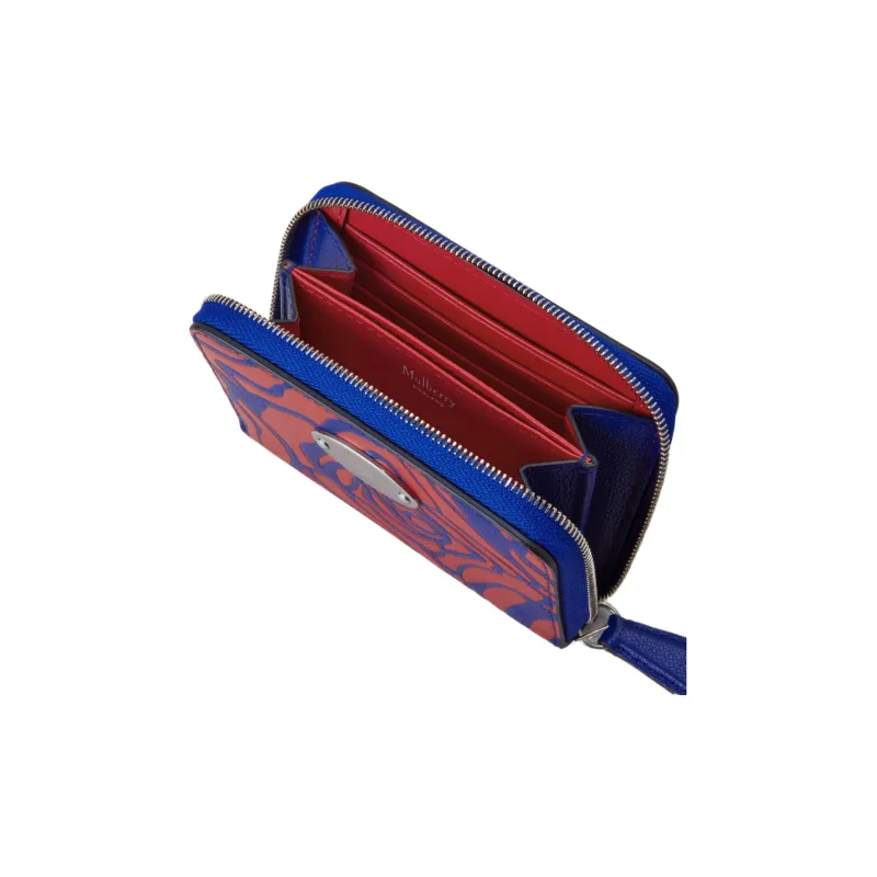 Mulberry Grained Calfskin Wallet Women's Red Blue-1
