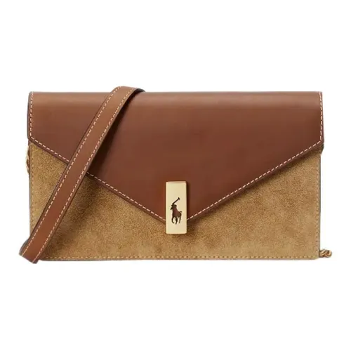 Polo Ralph Lauren Suede Patchwork Leather Wallet Women's Brown