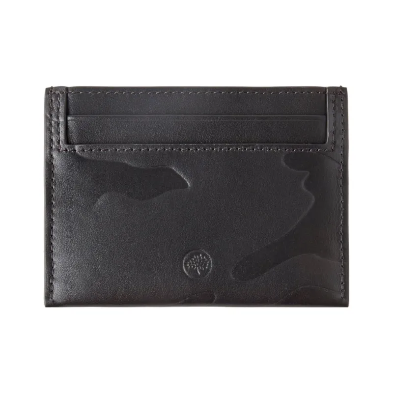 Mulberry Cow Leather Card Holder Men's Black-1