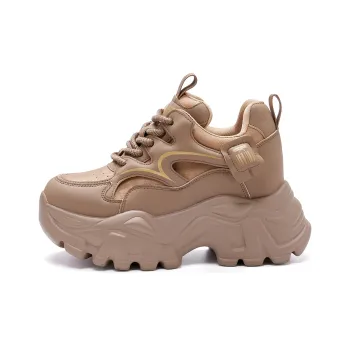 BAIJIHONG Slip Resistant, Abrasion Resistant, Lightweight, Height Increasing Low Top Chunky Sneakers 8cm Women's