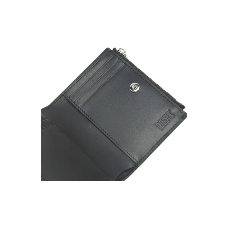 DIESEL Cow Leather Wallet Small Size Women's Black-3