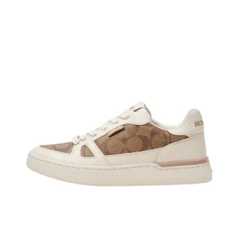COACH Clip Abrasion Resistant Low Top Skateboard Shoes Women's White