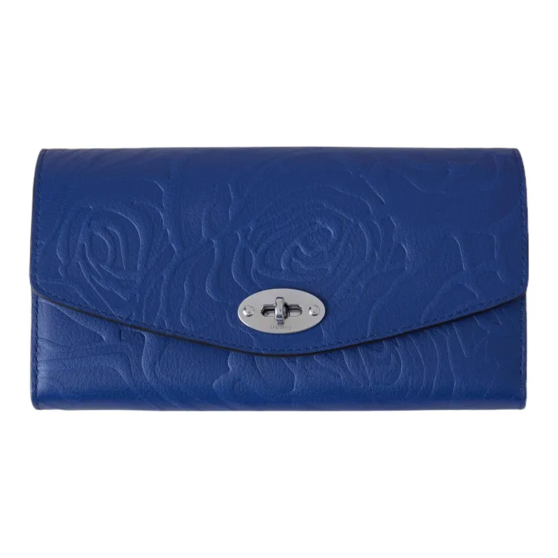 Mulberry Darley Smooth Calf Leather Wallet Women's Blue-0