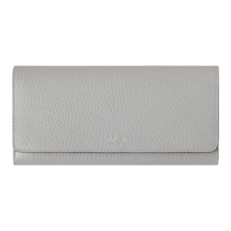 Mulberry Soft Cow Leather Leather Wallet Women's Light Gray-0