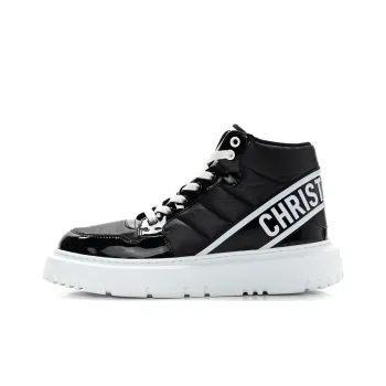 DIOR D Player High Top Stylish Skateboarding Shoes Women's Black