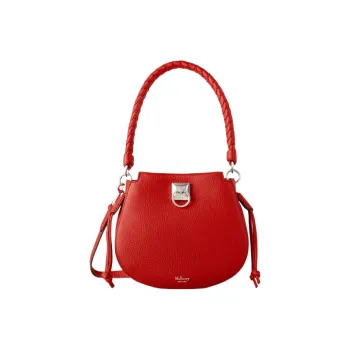 Mulberry Grained Calfskin Crescent Bag Shoulder Bag Crossbody Bag Handbag Mini Women's Red