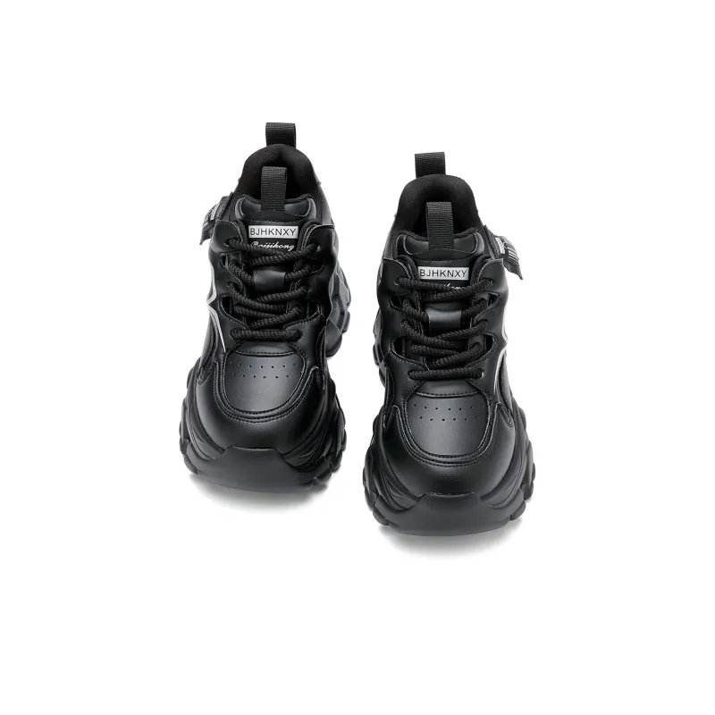 BAIJIHONG Slip Resistant, Abrasion Resistant, Lightweight, Height Increasing Low Top Chunky Sneakers 8cm Women's-19
