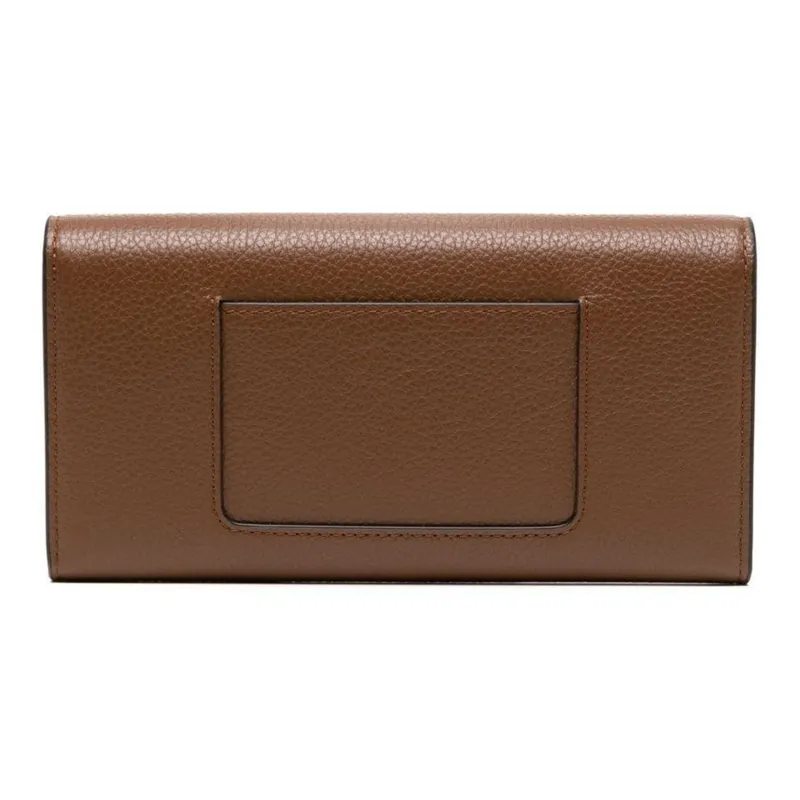 Mulberry Grained Calfskin Wallet Small Size Women's Brown-1